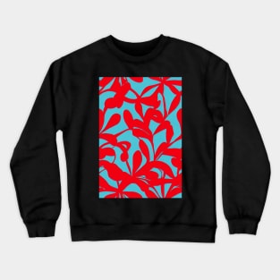 Beautiful Stylized Red Flowers on Blue Background, for all those who love nature #215 Crewneck Sweatshirt